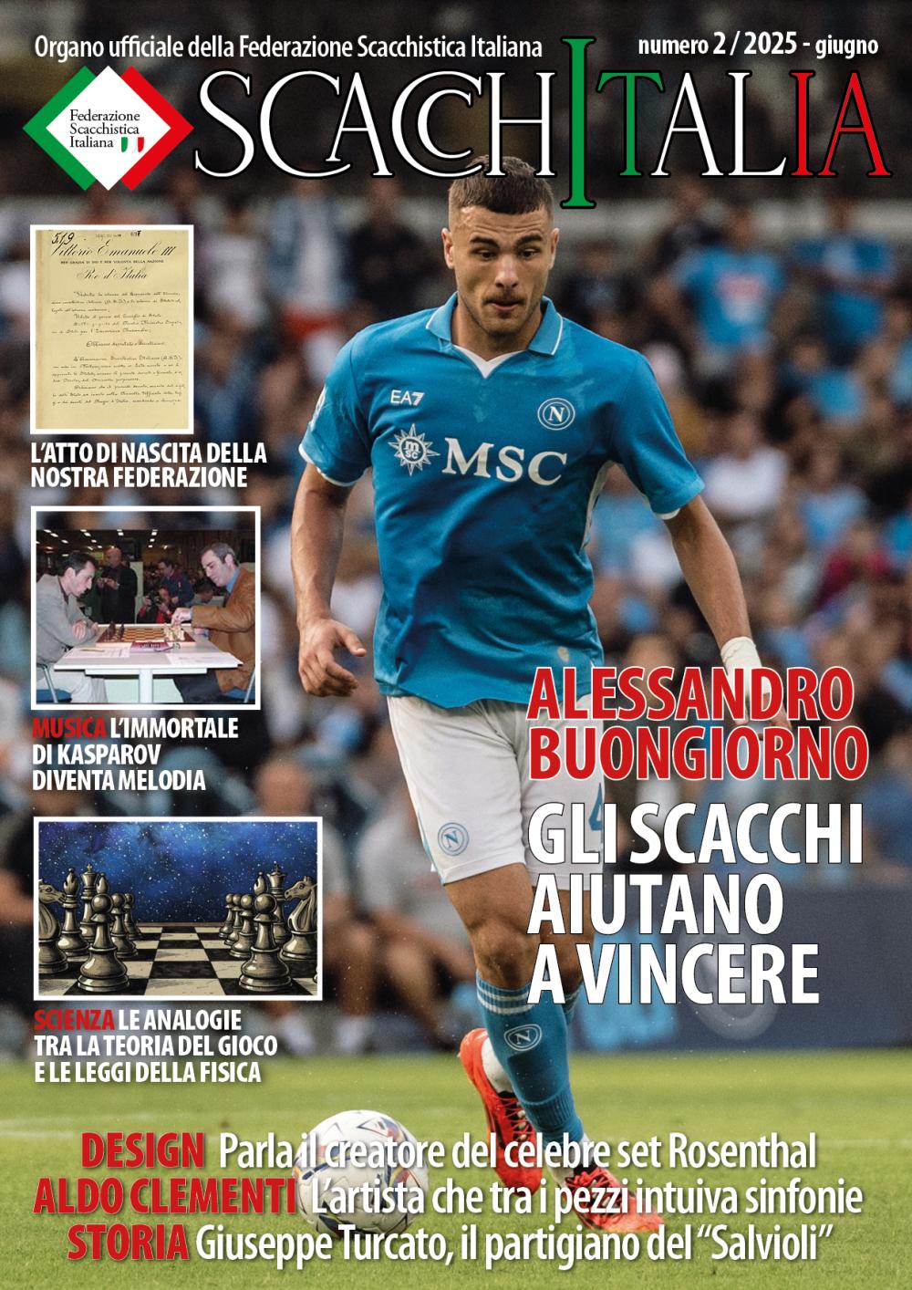 Pubblicato il nuovo numero di Scacchitalia: il difensore del Napoli Buongiorno in copertina