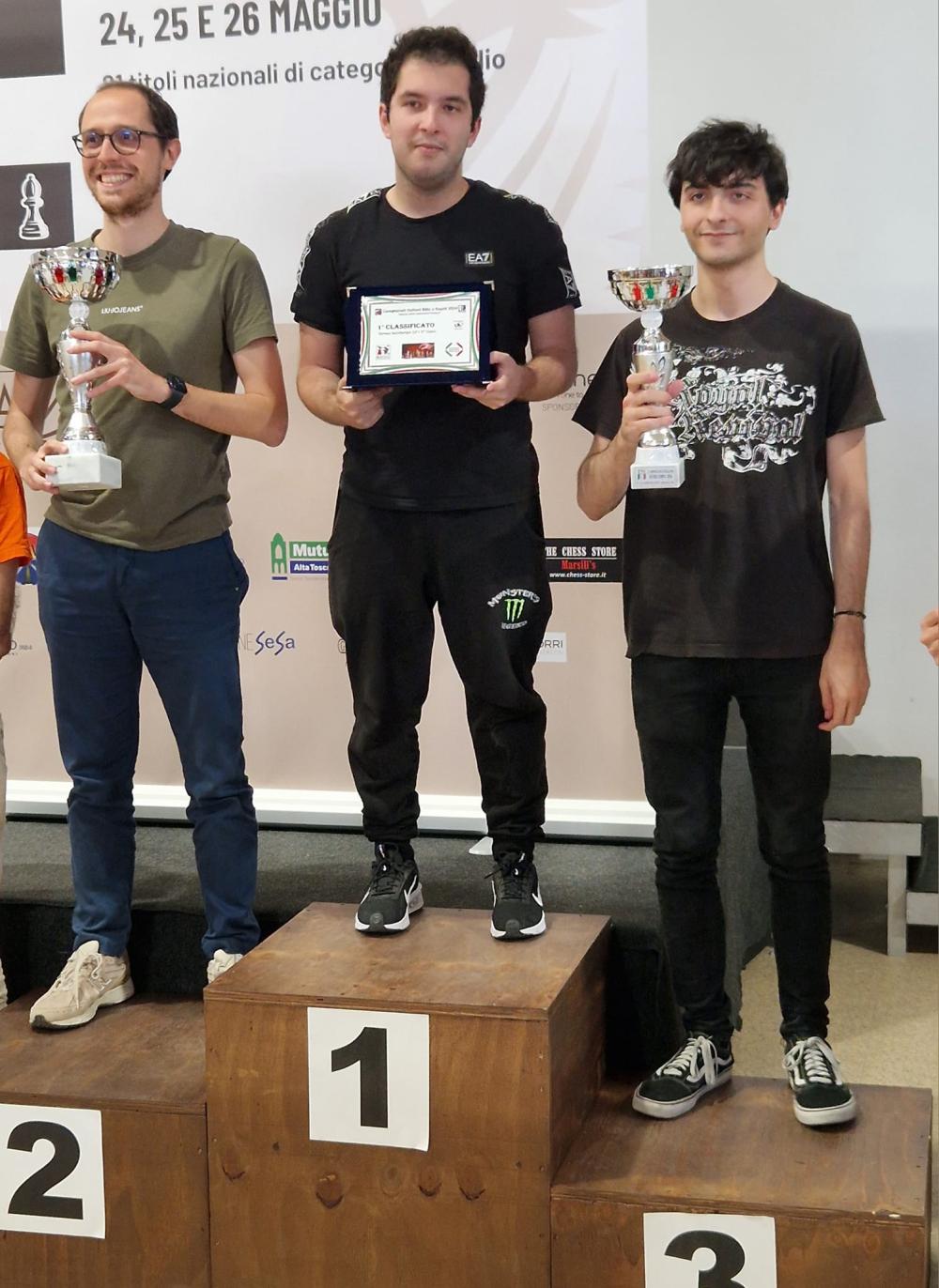 Il podio del Semilampo: Altini, Sonis e Di Benedetto